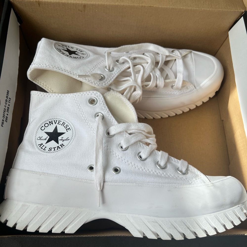 Converse White Platform High-Tops